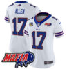 Women’s Buffalo Bills 2024 Bills Mafia Patch Vapor Limited Jersey – All Stitched – White – Josh Allen Jersey