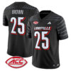 Men’s Louisville Cardinals 2024 Vapor Limited Jersey – All Stitched – Black – Isaac Brown