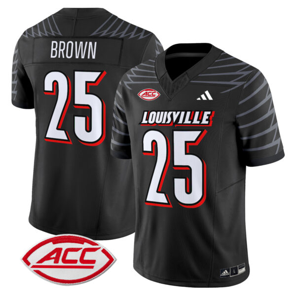 Men’s Louisville Cardinals 2024 Vapor Limited Jersey – All Stitched – Black – Isaac Brown
