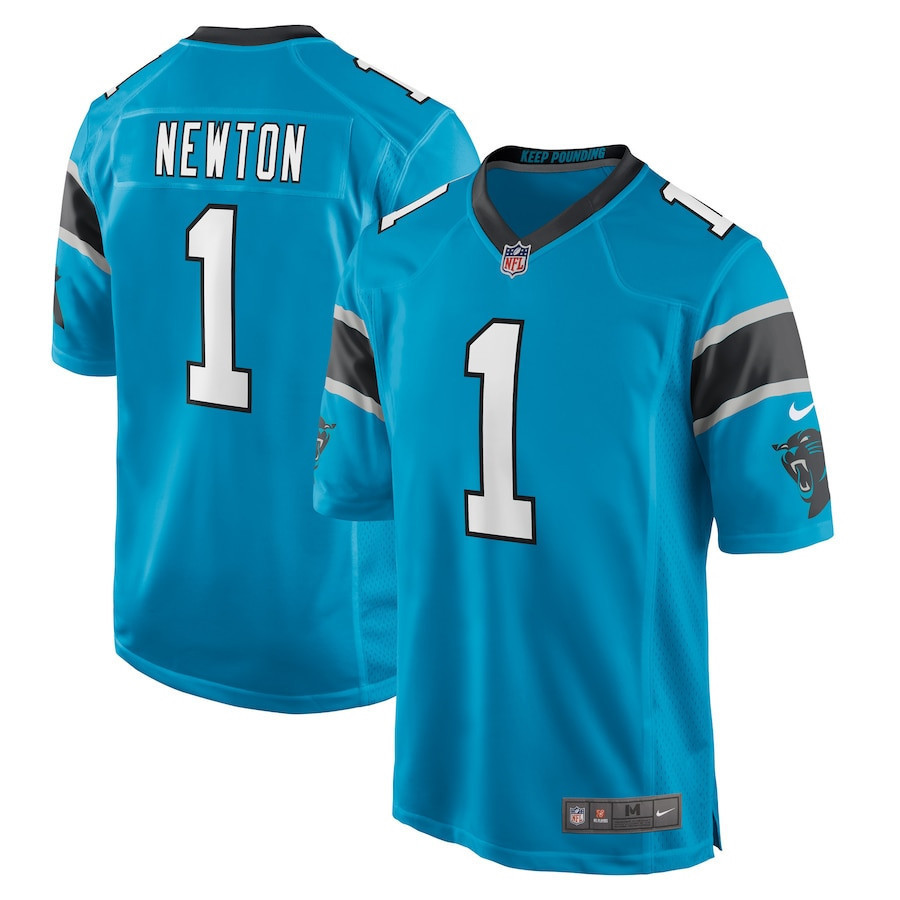 Cam Newton 1 Carolina Panthers Men’s Alternate Game Jersey – Blue
