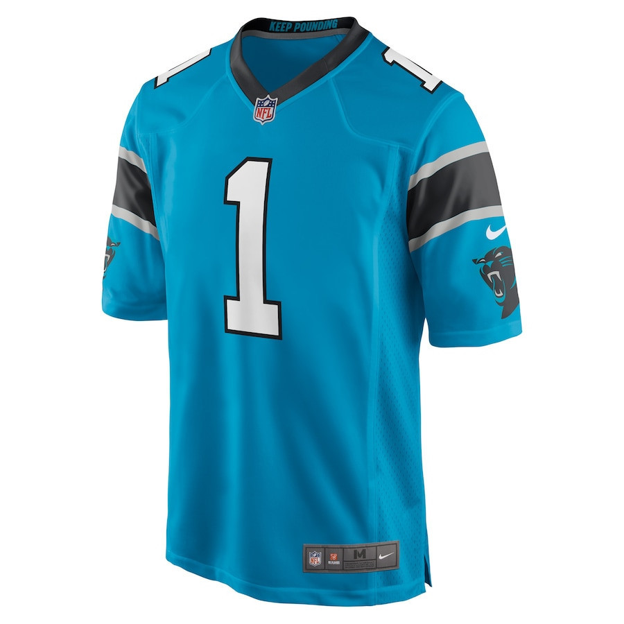 Cam Newton 1 Carolina Panthers Men’s Alternate Game Jersey – Blue - Image 2