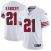 Nike 49ers #21 Deion Sanders White Rush Men’s Stitched NFL Vapor Untouchable Limited Jersey