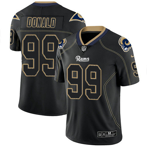 Nike Rams 99 Aaron Donald Lights Out Black Men’s Stitched NFL Limited Rush Jersey