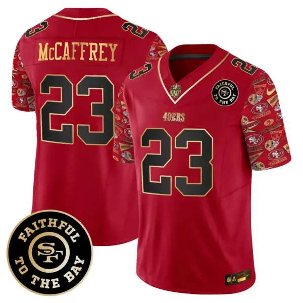 Mens San Francisco 49Ers Pattern Style Vapor Limited Jersey Christian Mccaffrey Jersey Scarlet Limited