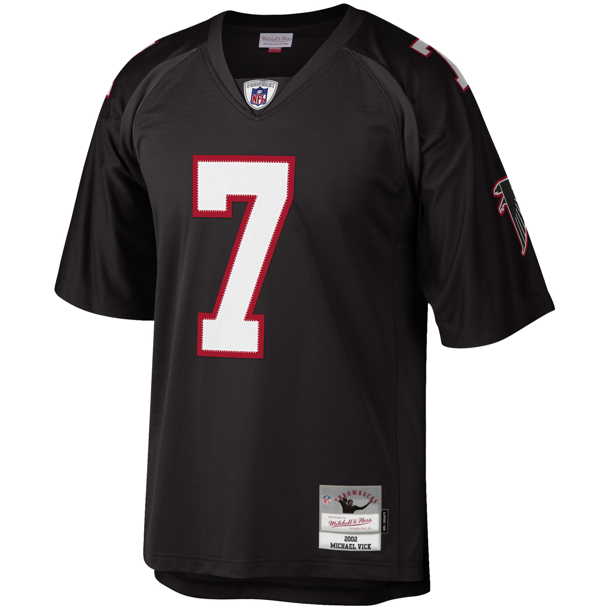 Michael Vick Atlanta Falcons Mitchell Ness Big Tall 2002 Retired Player Replica Jersey Black - Image 2