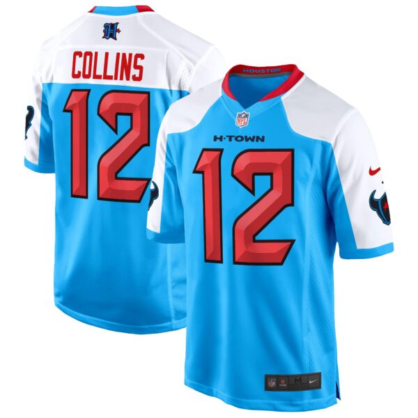 Houston Texans 2024 Game Jersey – All Stitched – Blue Alternate – Nico Collins Jersey