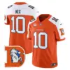 Mens Denver Broncos Throwback Vapor Limited Jersey V2 Bo Nix Jersey Orange Alternate