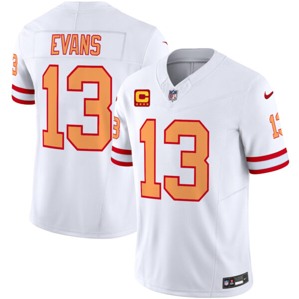 Men’s Tampa Bay Buccaneers Throwback Vapor Limited Jersey V2 – All Stitched – White – Mike Evans