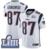 Men’s New England Patriots #87 Rob Gronkowski White Nike NFL Road Vapor Untouchable Super Bowl LIII Bound Limited Jersey