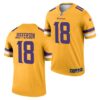 Men’s Minnesota Vikings #18 Justin Jefferson Gold 2021 Inverted Legend Stitched Jersey