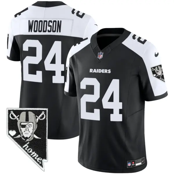 Mens Las Vegas Raiders Nevada Home Patch Vapor Jersey Charles Woodson Jersey Black Alternate