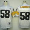 Pittsburgh Steelers #58 Jack Lambert White Throwback Jersey