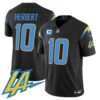 Men’s Chargers Vapor Limited Jersey V2 – All Stitched – Black – Justin Herbert