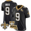 Men’s Saints Vapor Limited Jersey – New Orleans Patch – All Stitched – Black – Drew Brees