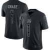 Men’s Cincinnati Bengals #1 Ja’Marr Chase Reflective Limited Stitched Jersey