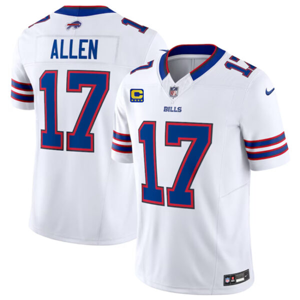 Men’s Buffalo Bills #17 Josh Allen White 2023 F.U.S.E. With 4-Star C Patch Vapor Untouchable Limited Football Stitched Jersey