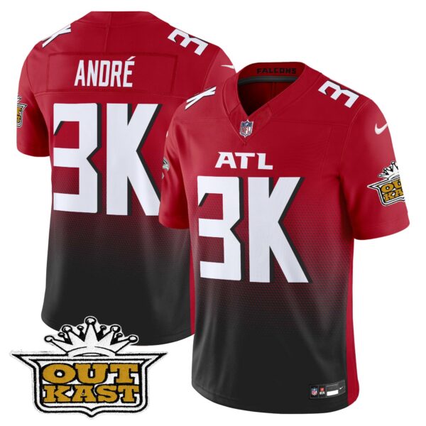 Outkast x Atlanta Falcons 2024 Vapor Limited Jersey – All Stitched – Red – Andre Jersey