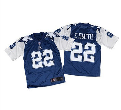 Nike Cowboys #22 Emmitt Smith Navy BlueWhite Throwback Men’s Stitched NFL Elite Jersey