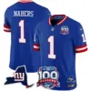 Mens New York Giants 100Th Season State Patch Vapor Limited Jersey Malik Nabers Jersey Royal