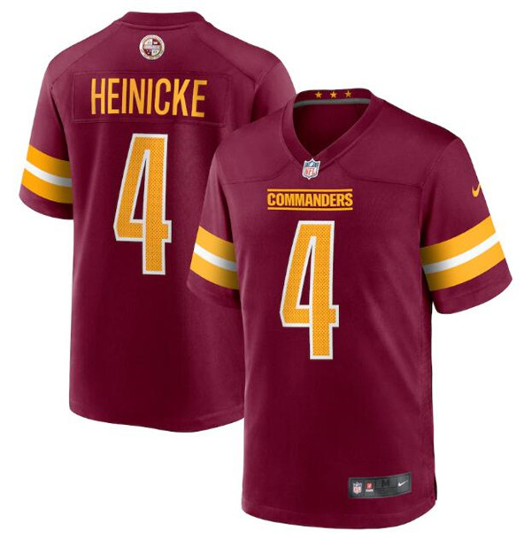 Men’s Washington Commanders #4 Taylor Heinicke 2022 Burgundy Game Stitched Jersey