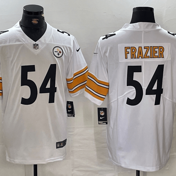 Men’s Pittsburgh Steelers #54 Zach Frazier White Vapor Untouchable Limited Stitched Jersey