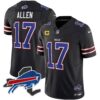 Men’s Bills New York Patch Vapor Limited Jersey – All Stitched – Black – Josh Allen
