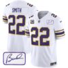 Men’s Vikings Bud Grant Patch Classic Limited Jersey – All Stitched – White – Harrison Smith