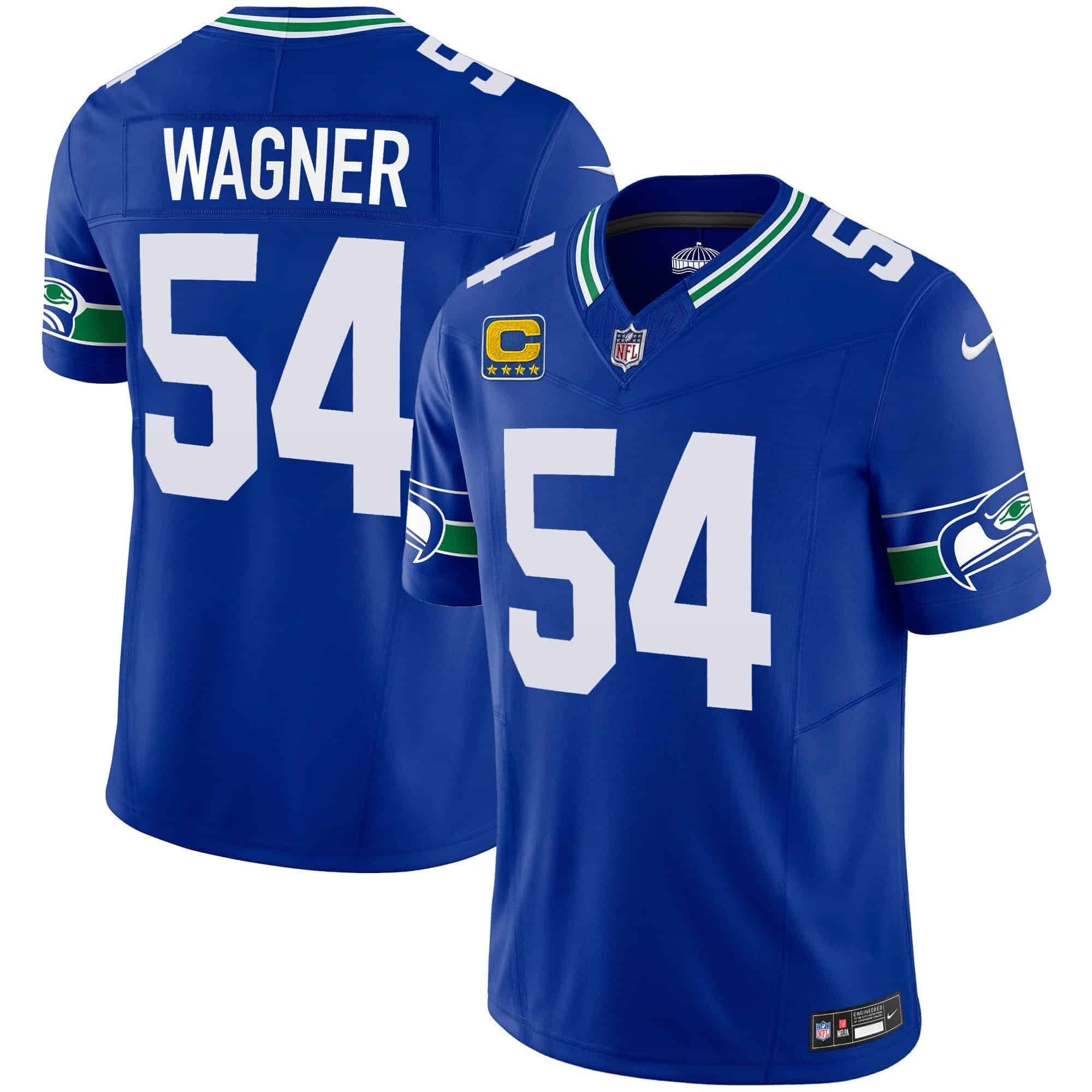 Men’s Seahawks Throwback Vapor Limited Jersey – All Stitched – Royal – Bobby Wagner