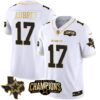 Men’s Cowboys 2023 NFC East Champions Patch Gold Vapor Jersey – All Stitched – White Gold – Brandon Aubrey