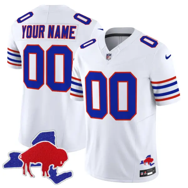 Men’s Buffalo Bills Throwback 2024 Vapor Limited Custom Jersey White