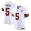 Men’s Cleveland Browns #5 Jameis Winston White 1946 Collection Vapor Limited Football Stitched Jersey
