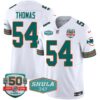 Men’s Dolphins Throwback Shula 347 Patch Vapor Jersey – All Stitched – White – Zach Thomas