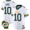 Men’s Packers Home Patch Vapor Jersey V3 – All Stitched – White – Jordan Love
