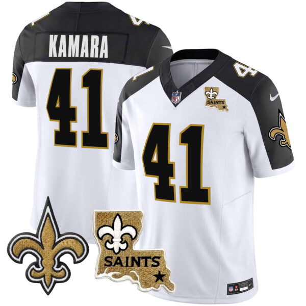 Men’s Saints Vapor Limited Jersey – New Orleans Patch – All Stitched – Inverted – Alvin Kamara