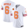 Men’s Tampa Bay Buccaneers Throwback Vapor Limited Jersey V2 – All Stitched – White – Baker Mayfield