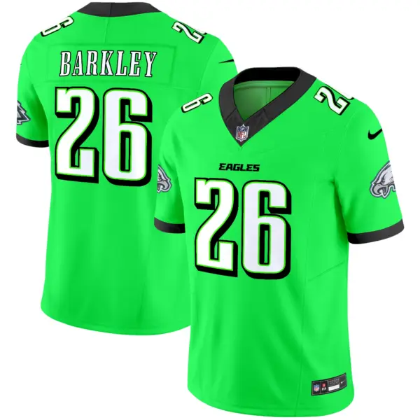 Mens Philadelphia Eagles 2024 Practice Vapor Limited Jersey Saquon Barkley Jersey Green Neon