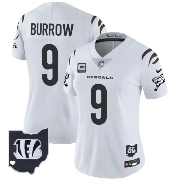 Womens Cincinnati Bengals 2024 Vapor Limited Jersey Joe Burrow Jersey White Limited