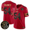 Men’s 49ers Faithful To The Bay Patch Vapor Limited Jersey V6 – All Stitched – Black Scarlet – Fred Warner