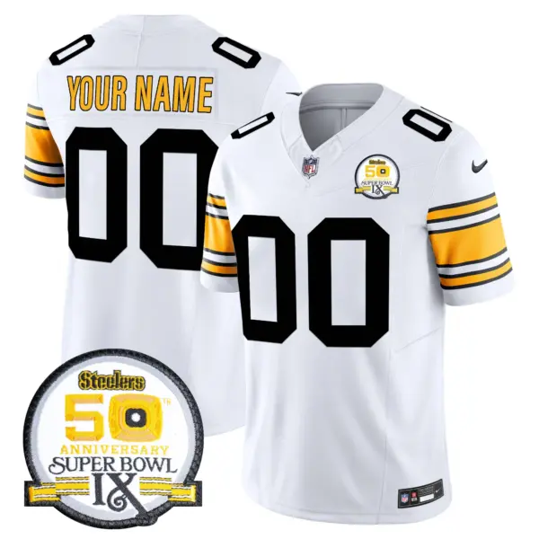 Men’s Pittsburgh Steelers Throwback 2024 Vapor Limited Custom Jersey 1975 White