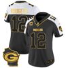 Women’s Packers Home Patch Gold Vapor Jersey – All Stitched – Alternate – Aaron Rodgers
