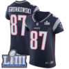 Men’s New England Patriots #87 Rob Gronkowski Navy Blue Nike NFL Home Vapor Untouchable Super Bowl LIII Bound Elite Jersey