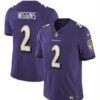 Men’s Baltimore Ravens #2 Nate Wiggins Purple 2024 Draft Vapor Limited Football Jersey
