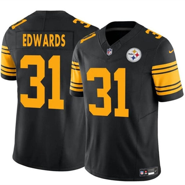 Men’s Pittsburgh Steelers #31 Daijun Edwards Black 2024 F.U.S.E. Color Rush Limited Football Stitched Jersey