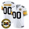 Men’s Pittsburgh Steelers 2024 Vapor Limited Custom Jersey Est 1933 Patch 1975 White