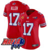 Women’s Buffalo Bills 2024 Bills Mafia Patch Vapor Limited Jersey – All Stitched – Red – Josh Allen Jersey