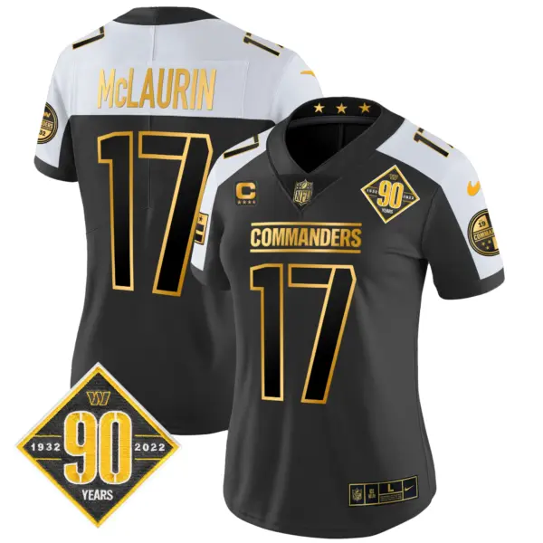 Womens Washington Commanders 90Th Anniversary Patch Gold Vapor Limited Jersey Terry Mclaurin Jersey Alternate
