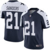 Nike Dallas Cowboys #21 Deion Sanders Navy Blue Thanksgiving Men’s Stitched NFL Vapor Untouchable Limited Throwback Jersey
