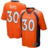 Terrell Davis Denver Broncos Nike Game Retired Player Jersey Orange