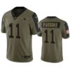 Men’s Dallas Cowboys #11 Micah Parsons Olive 2021 Salute To Service Limited Stitched Jersey
