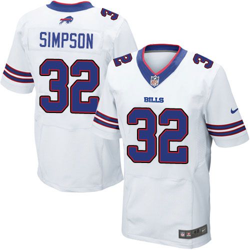 Nike Bills #32 O. J. Simpson White Men’s Stitched NFL New Elite Jersey